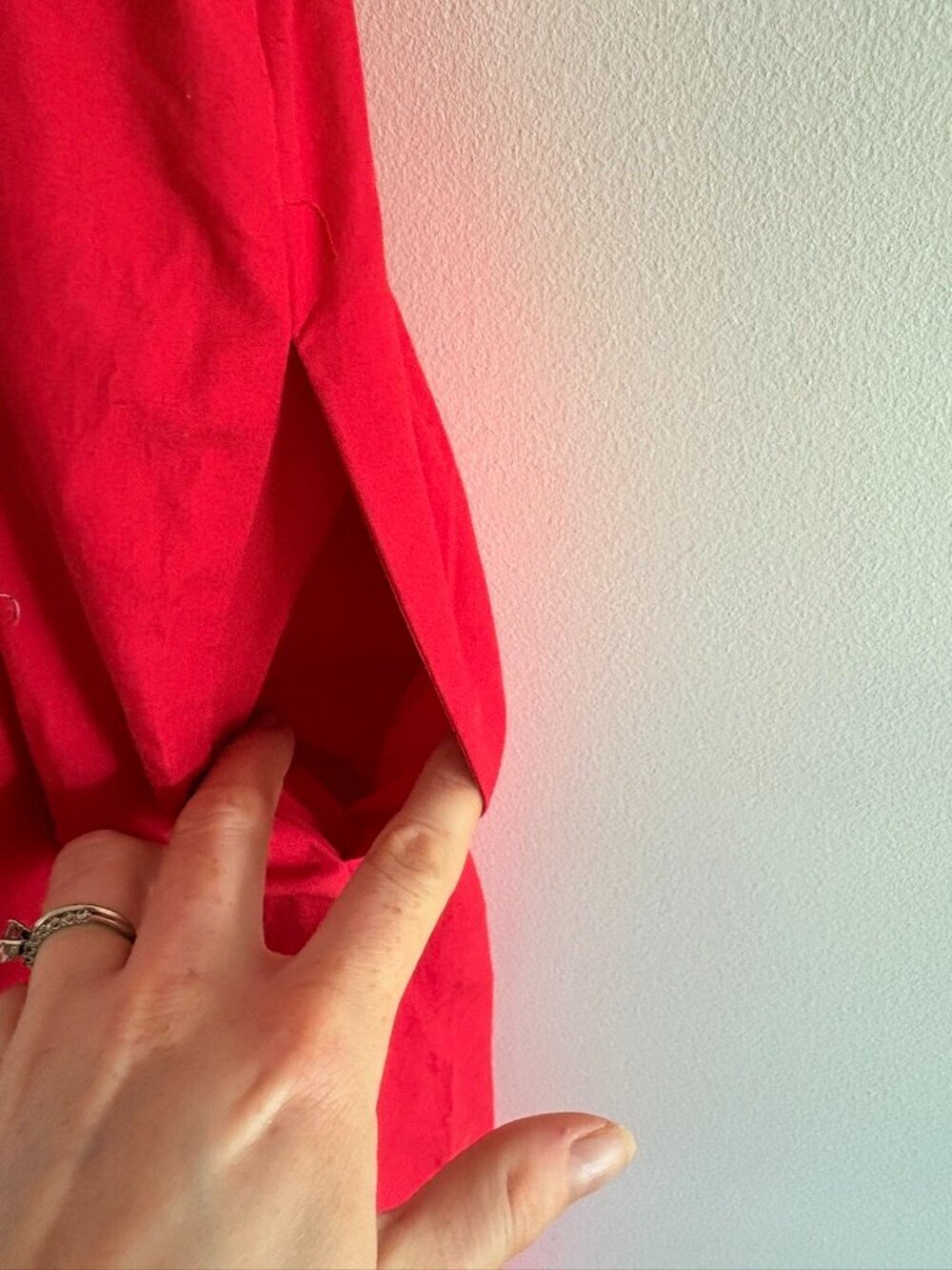 Torn By Ronny Kobo Monica Midi Dress Ribbed Poplin Crimson Red NWOT Size Small - Picture 7 of 10
